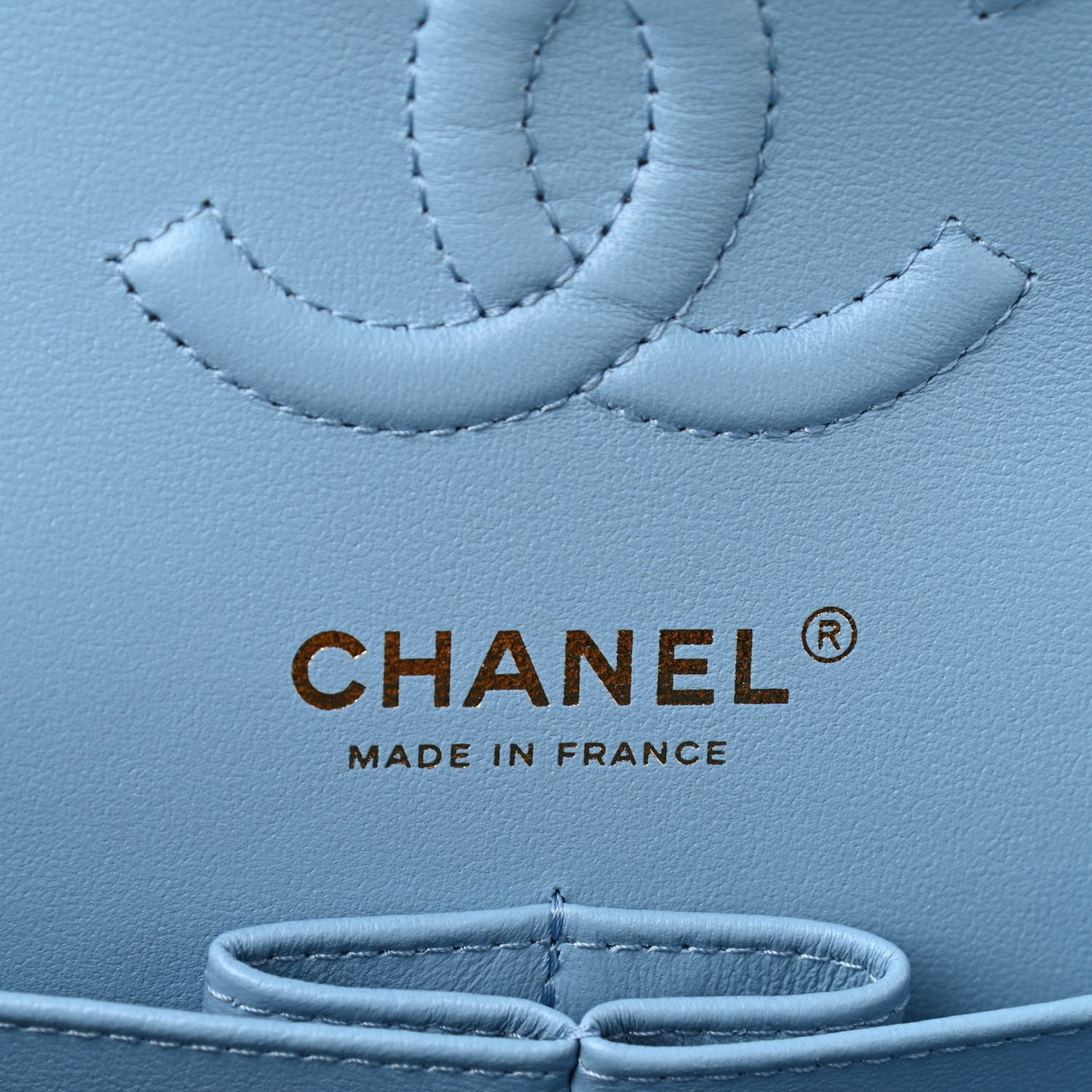 Caviar Quilted Small Double Flap Light Blue