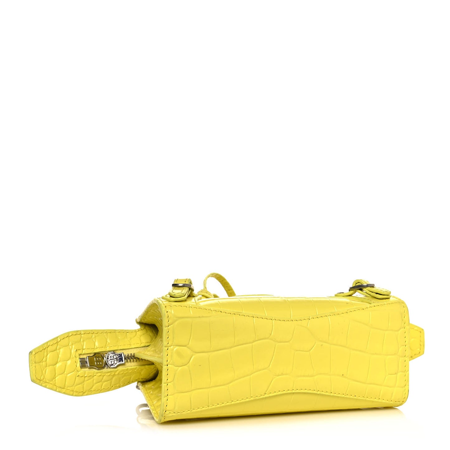 Calfskin Crocodile Embossed Neo Classic Hardware Nano City Crossbody Light Yellow