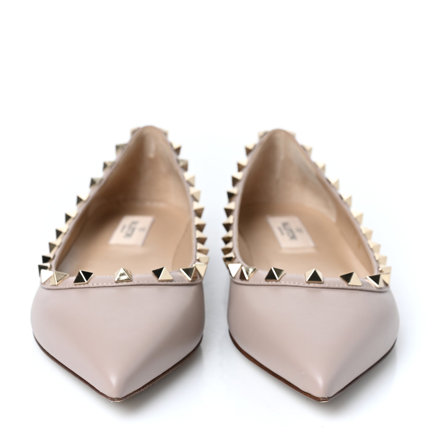 Nappa Rockstud Ballerina Flats 38 Poudre