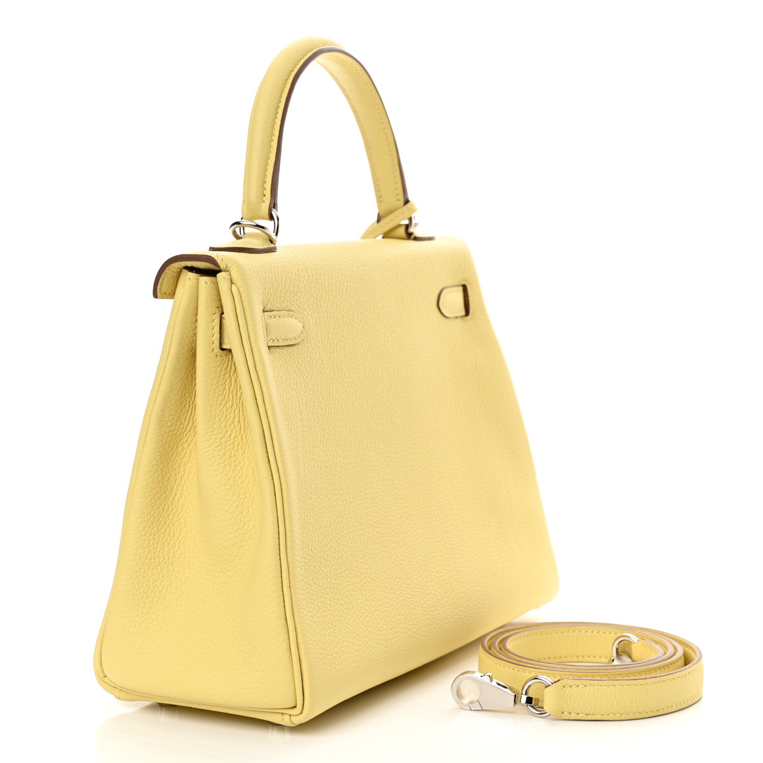 Hermes Togo Kelly Retourne 25 Jaune Poussin 3 of 11