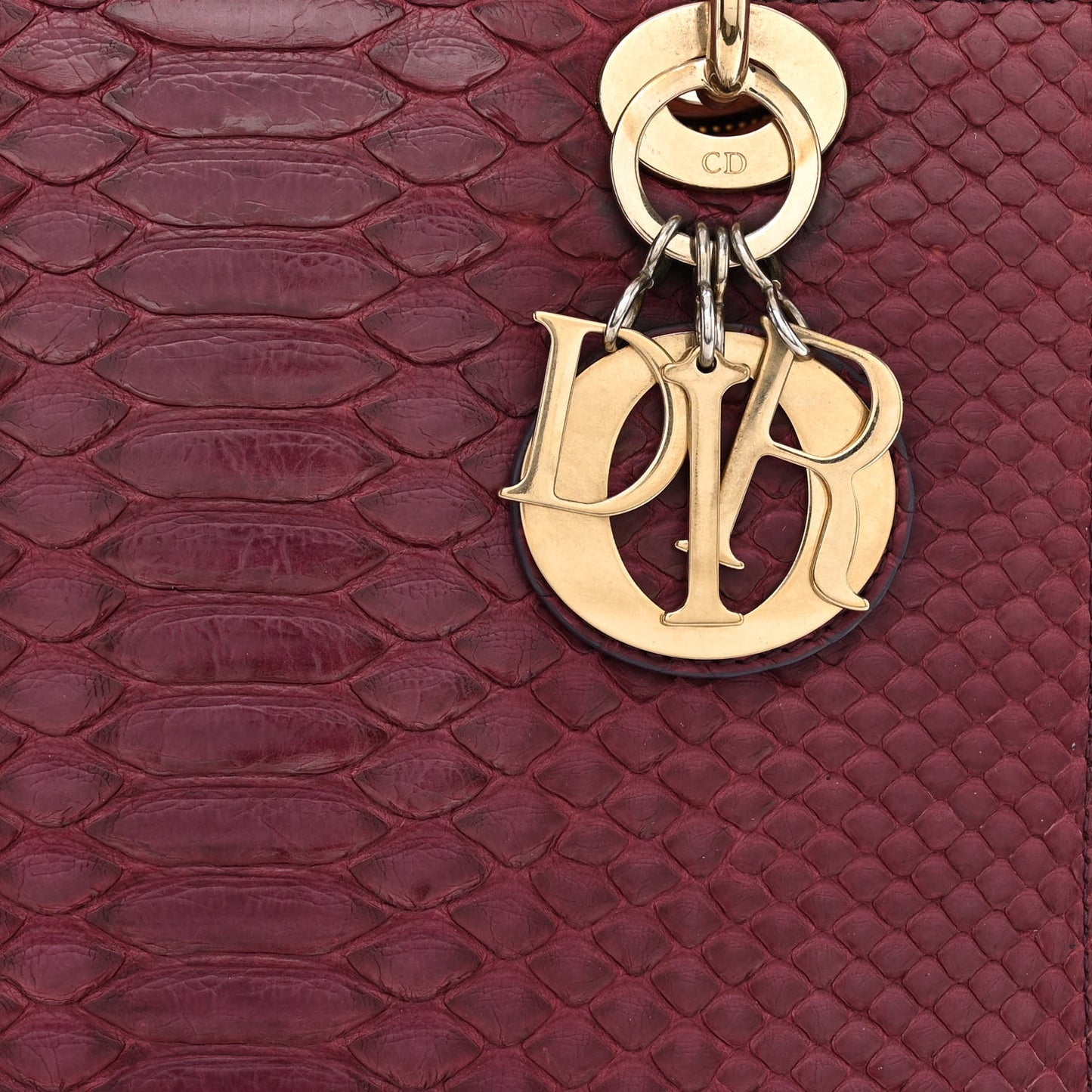 Snakeskin Medium Lady Dior Purple