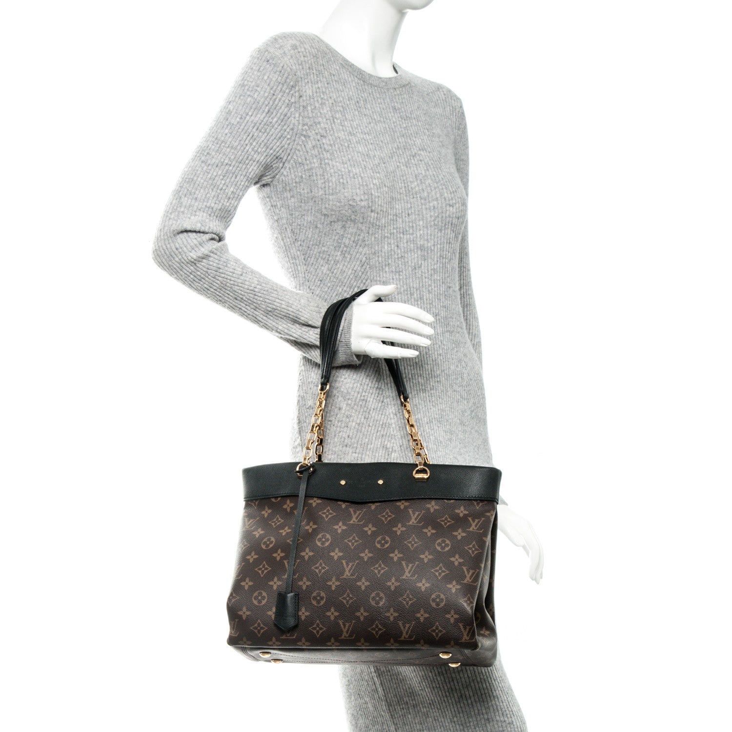 Louis Vuitton Monogram Pallas Shopper Black 2 of 7
