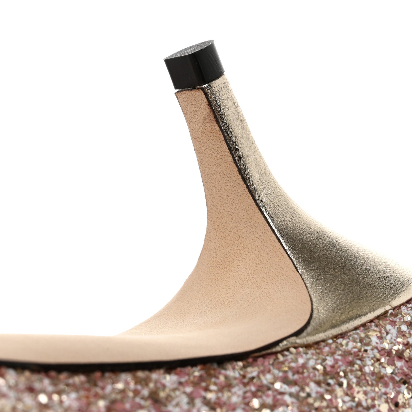 Glitter Pointy Toe Pumps 38 Pink
