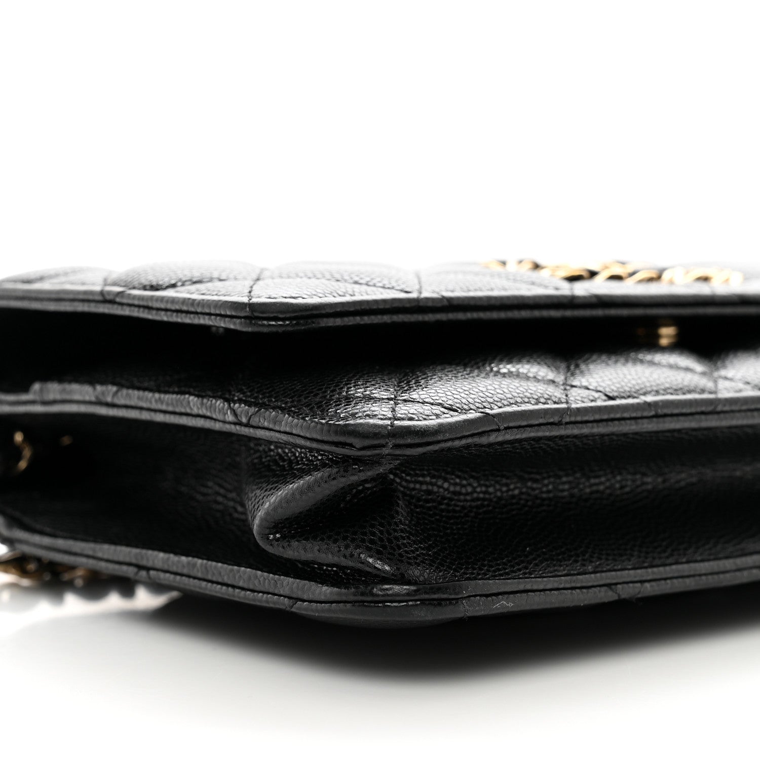 Chanel Caviar Quilted French New Wave Chain CC Wallet On Chain WOC Black 9 of 10