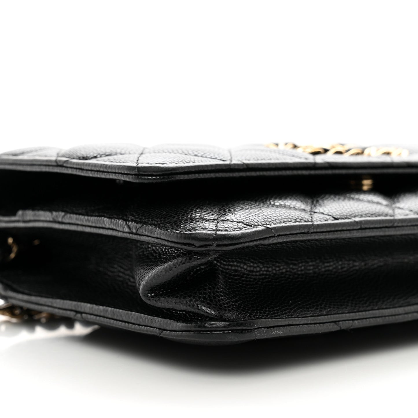 Caviar Quilted French New Wave Chain CC Wallet On Chain WOC Black