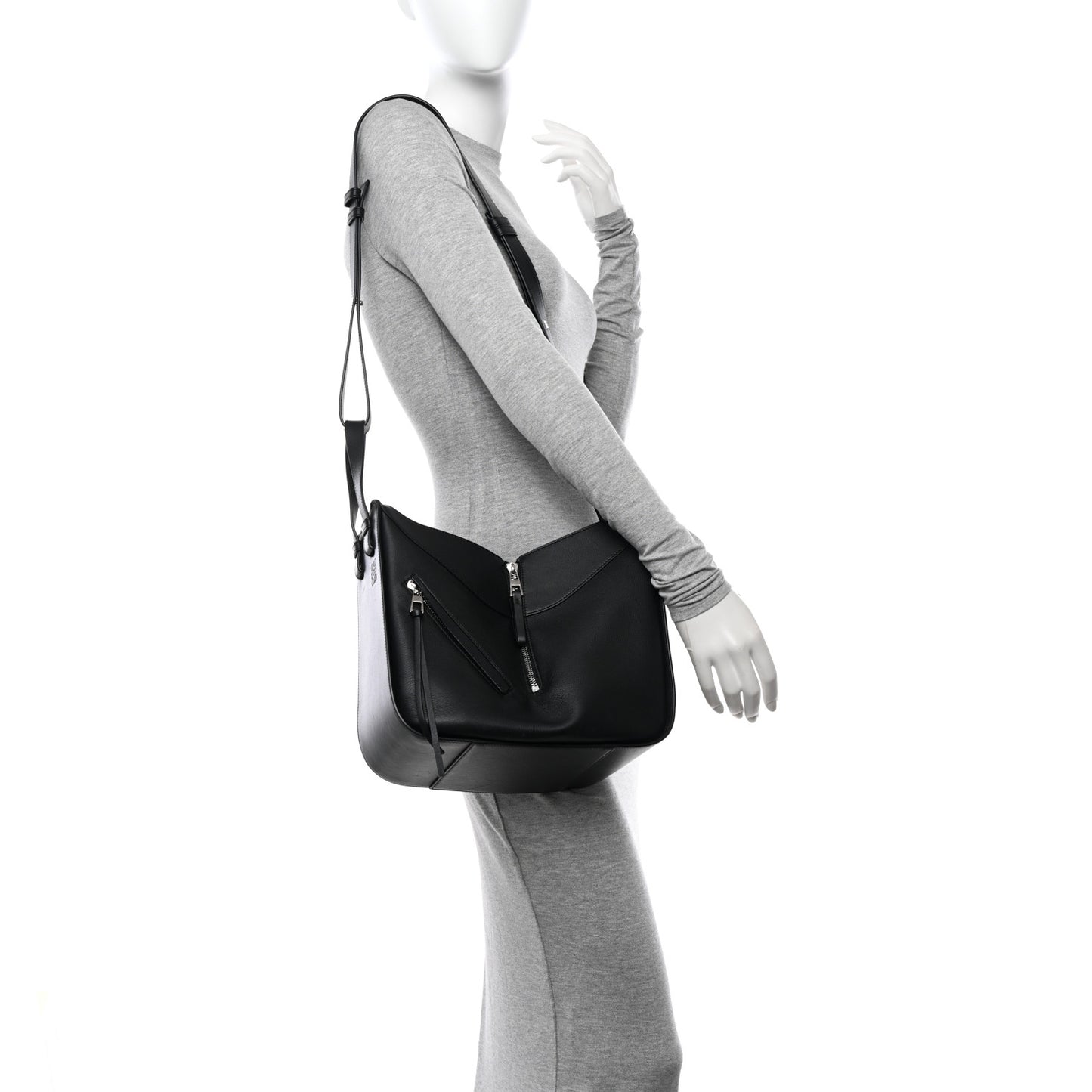 Calfskin Small Hammock Shoulder Bag Black