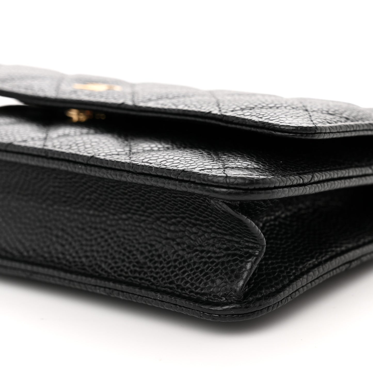 Caviar Quilted Wallet on Chain WOC Black