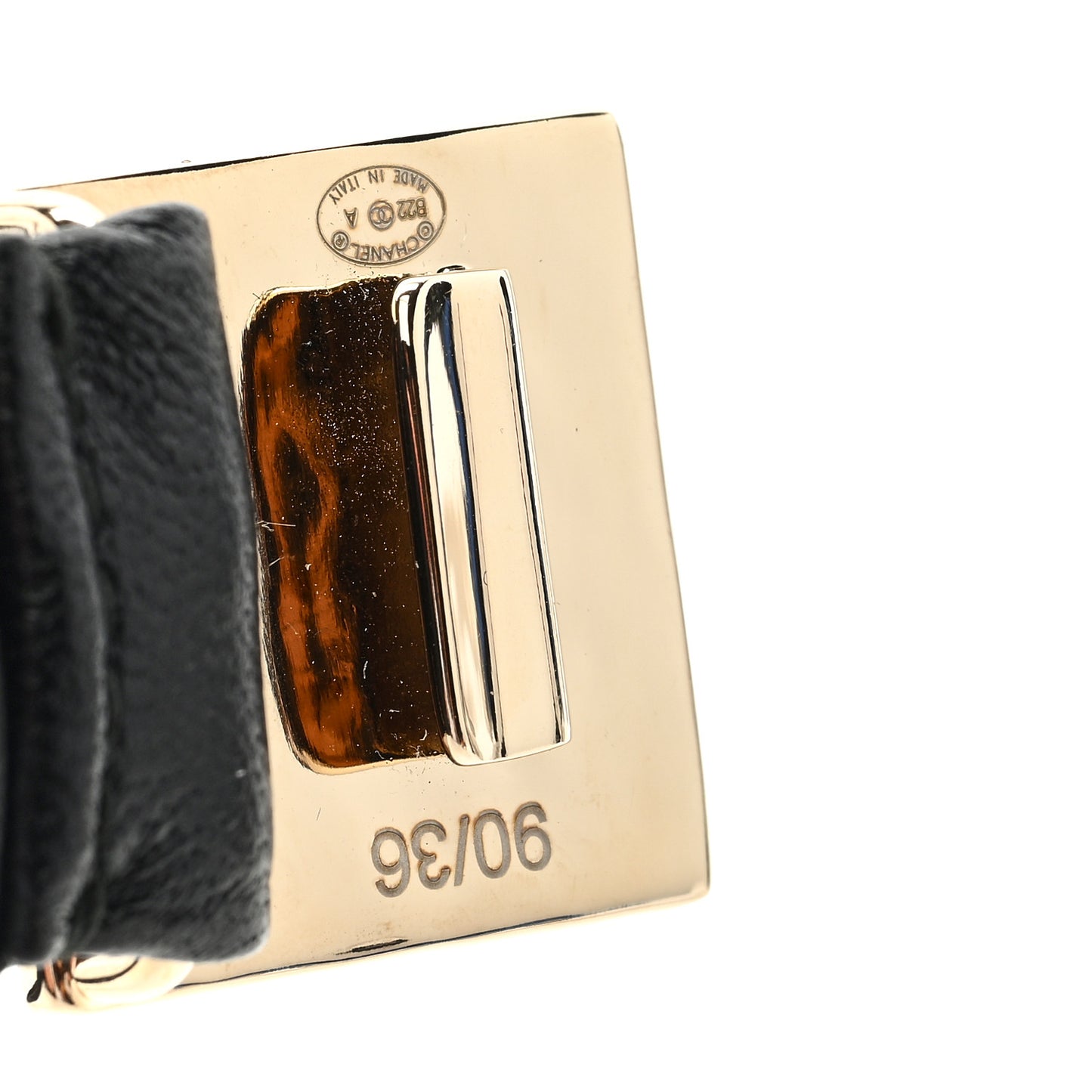 Lambskin Ruched CC Belt 90 36 Black
