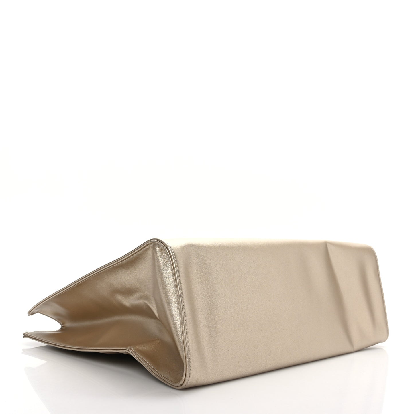 Metallic Vegan Leather Medium Shopping Bag Gold