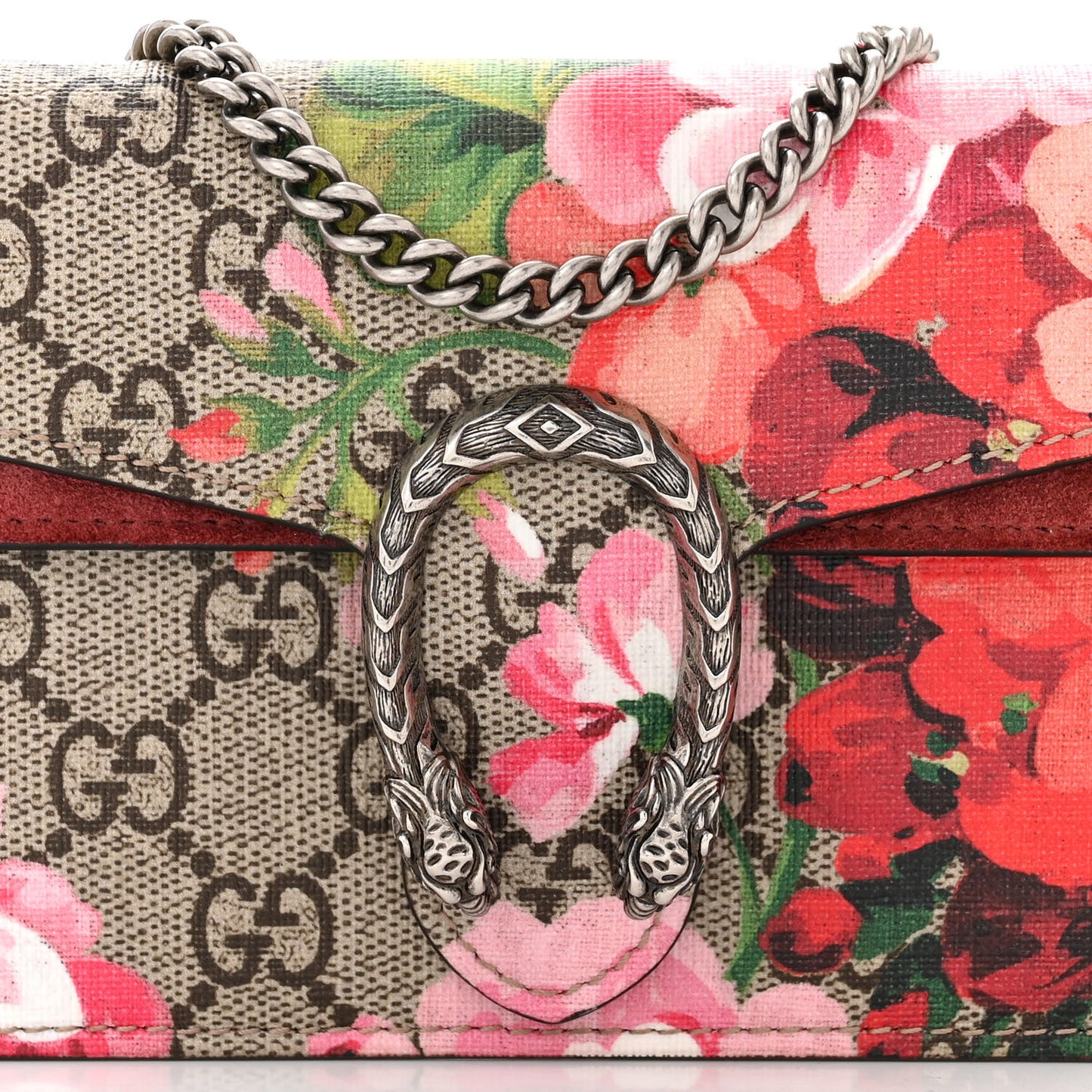 GG Supreme Monogram Blooms Super Mini Dionysus Shoulder Bag Beige Multicolor Dry Rose