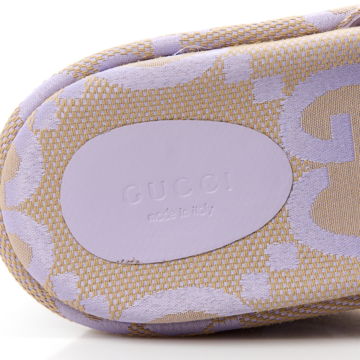 Gucci Monogram Jumbo GG Platform Slide Wedge Sandals 39 Beige Lapis 8 of 10