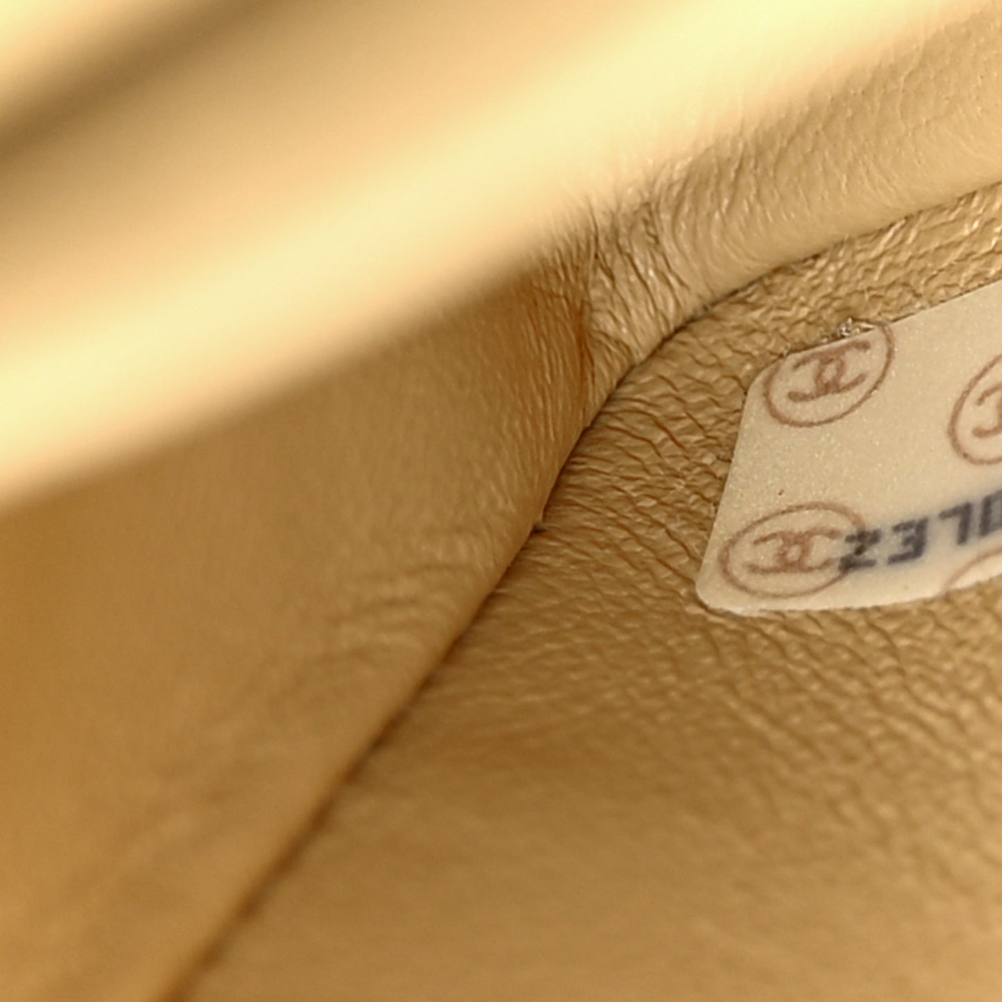 Lambskin Quilted Medium Double Flap Beige