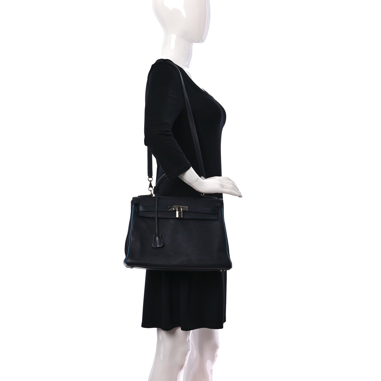 Hermes Togo Bi-Color Kelly Retourne 32 Indigo Blue Jean 2 of 17