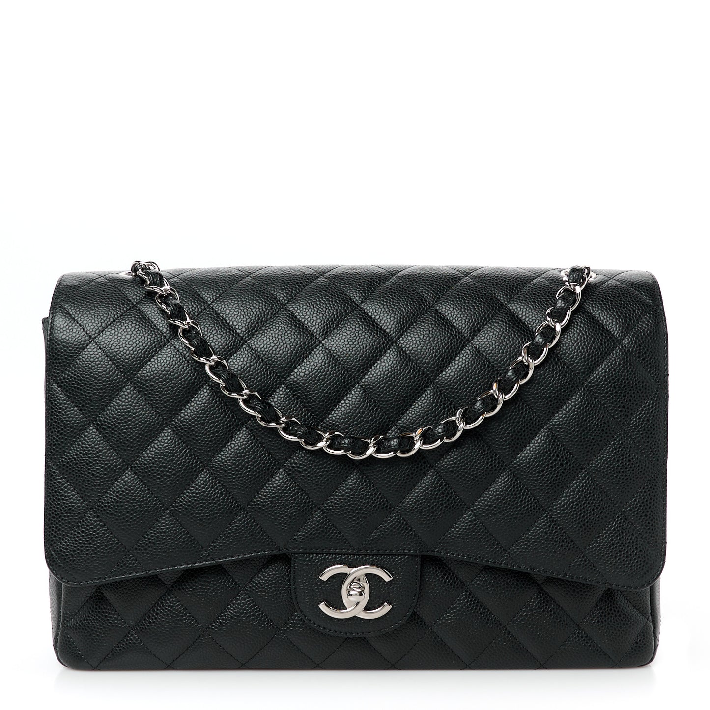 Caviar Quilted Maxi Double Flap Black
