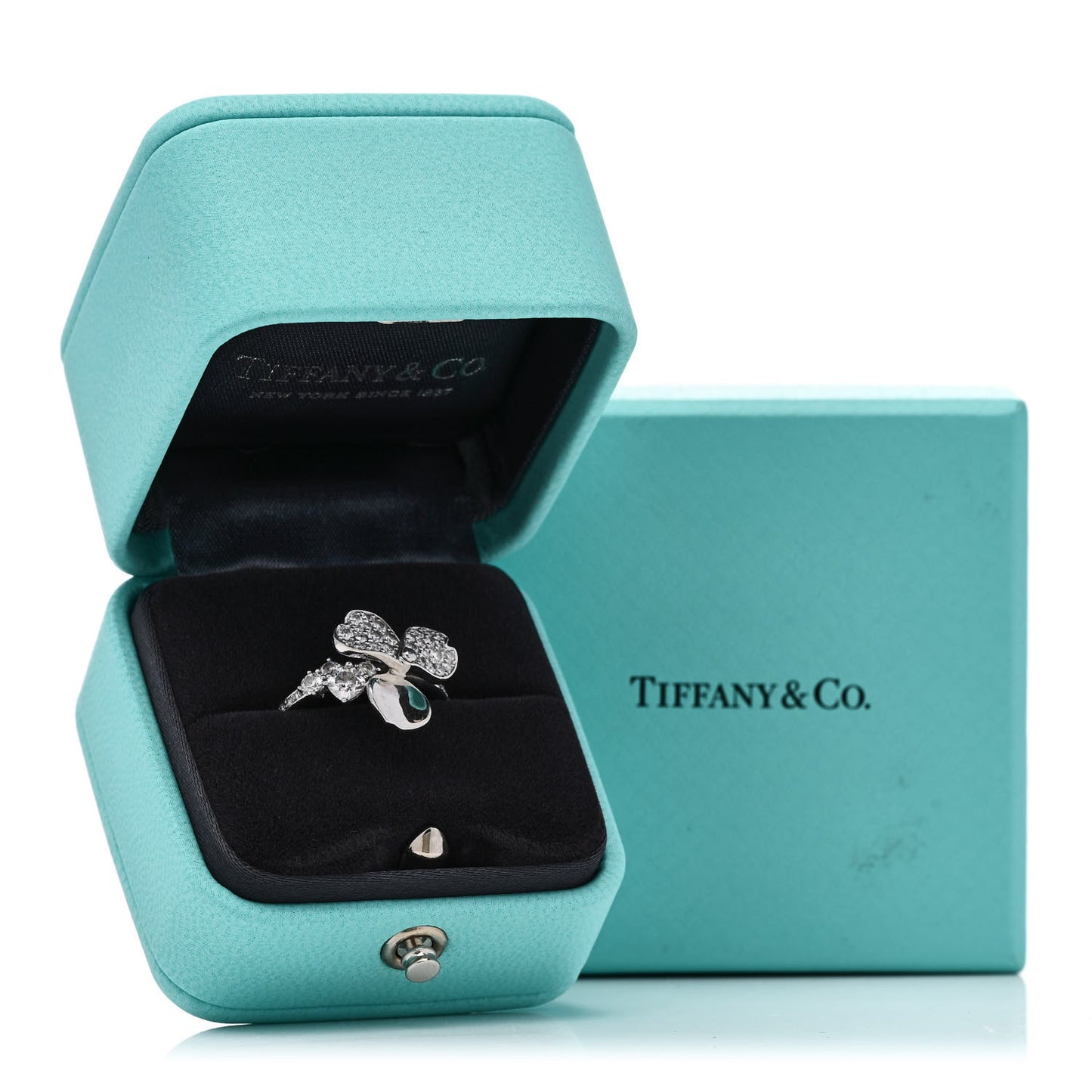 Platinum Diamond Paper Flowers Mixed Cluster Ring 52 6