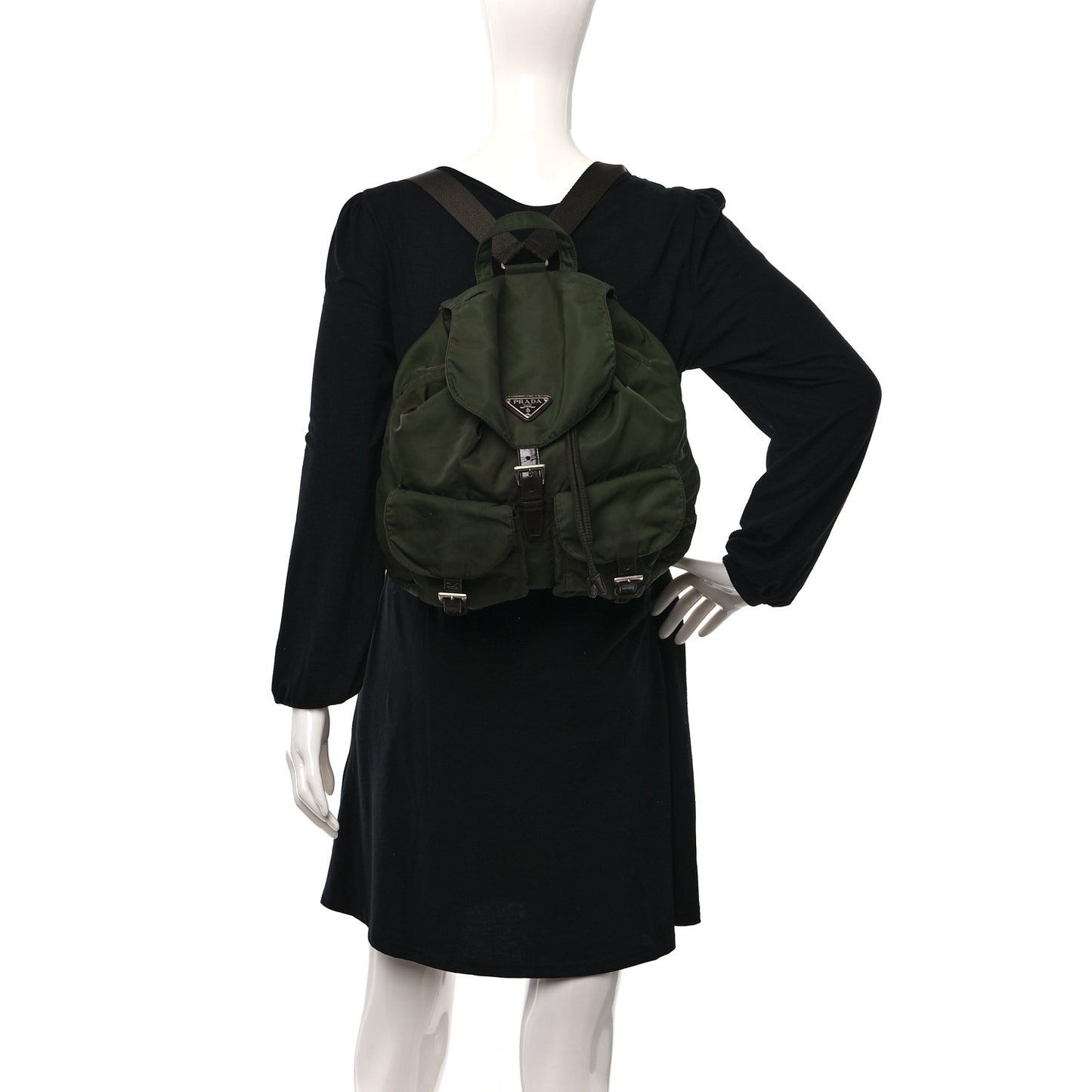 Nylon Vela Medium Backpack Green