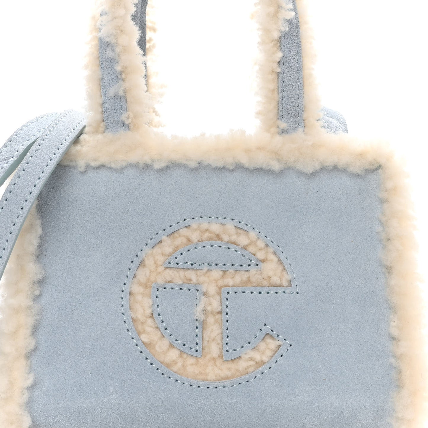 X UGG Suede Shearling Small Shopping Bag Blue