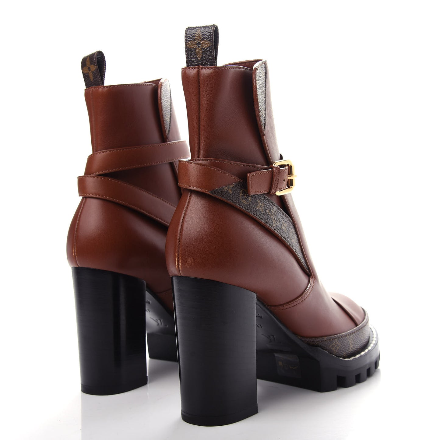 Calfskin Monogram Star Trail Ankle Boots 37 Cognac