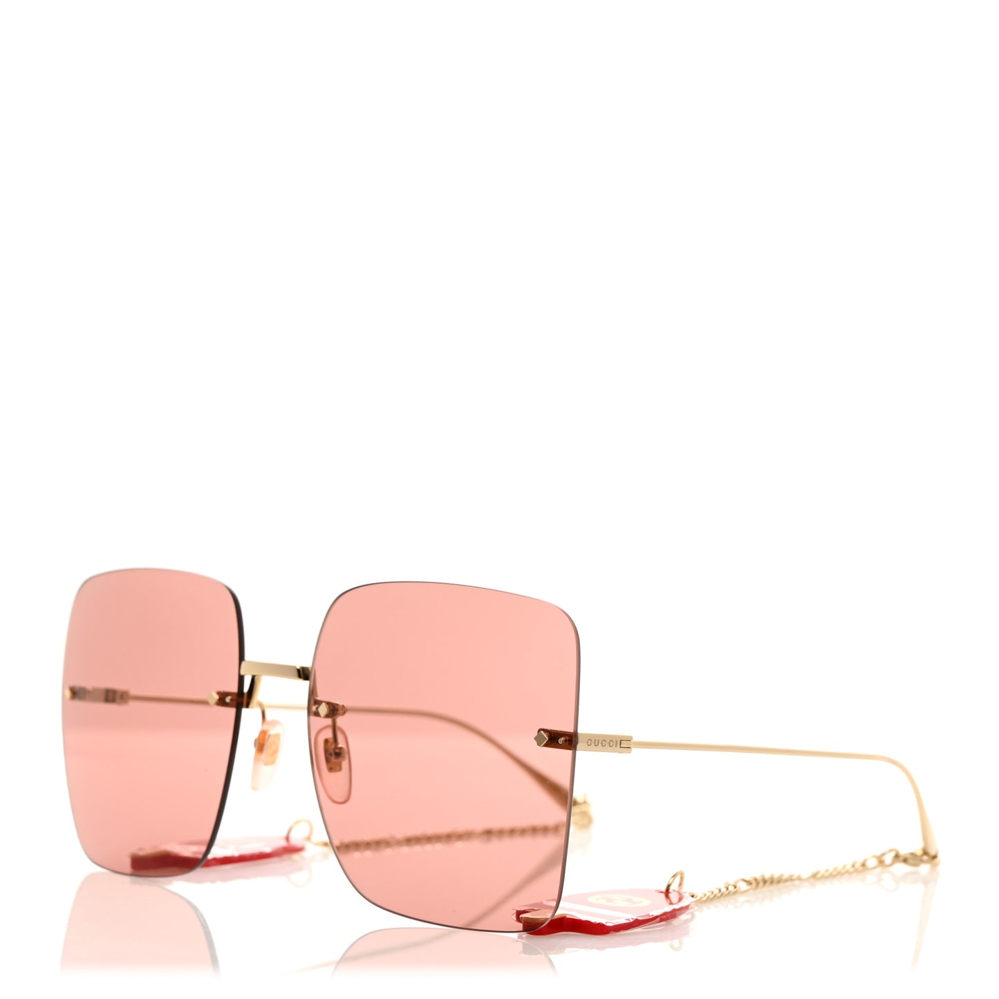 Acetate Detachable Charm Square Frame Sunglasses GG1147S Pink