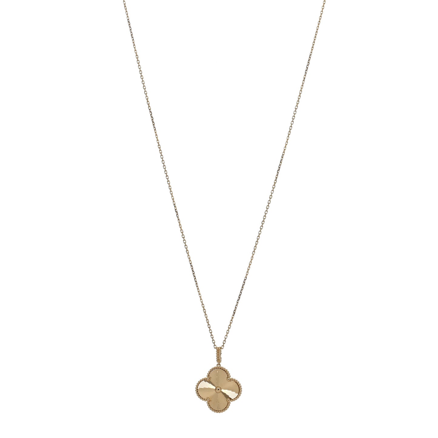 18K Yellow Gold Guilloche Magic Alhambra Long Necklace