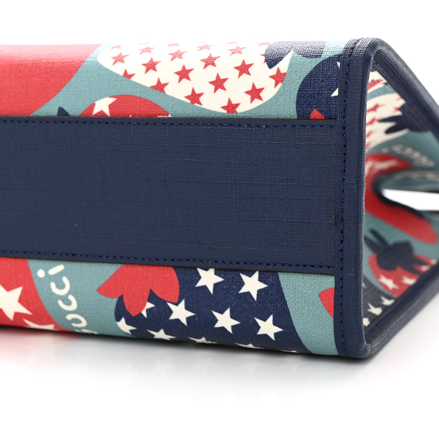 Coated Canvas Strawberry Stars Childrens Tote Red White Blue