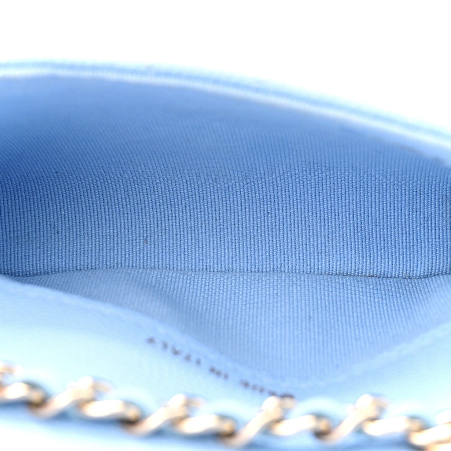 Caviar Quilted Mini Chain Belt Bag Light Blue