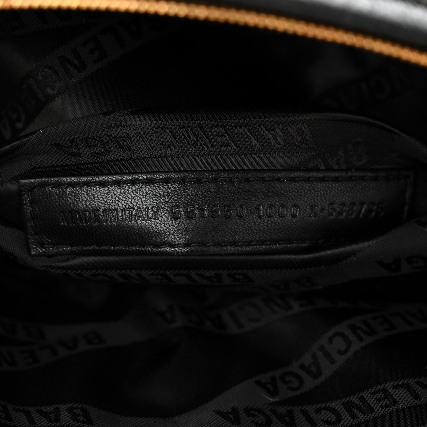 Shiny Goatskin Allover Logo Embossed XS Souvenir Belt Bag Black