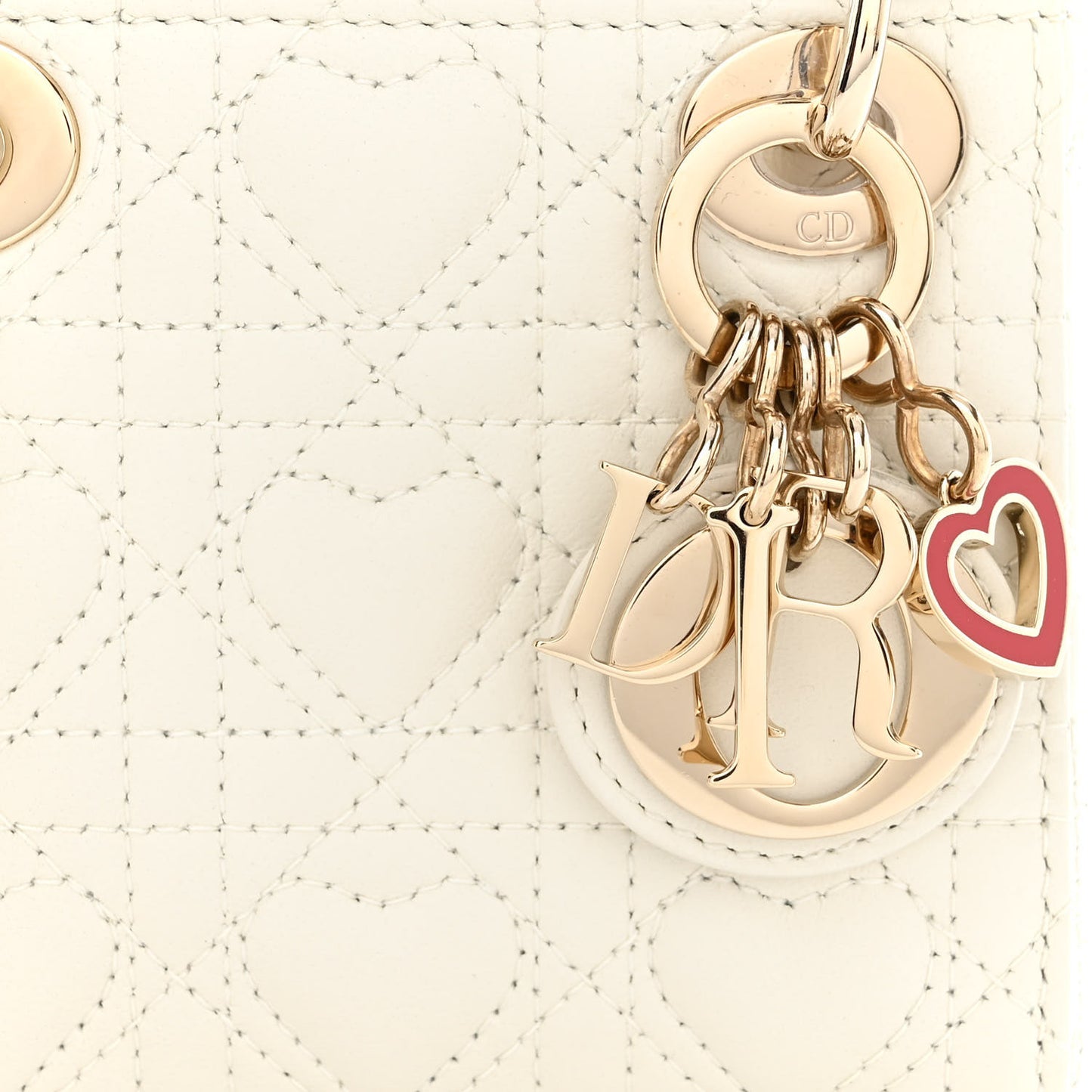 Calfskin Cannage Dioramour Micro Lady Dior Dior White