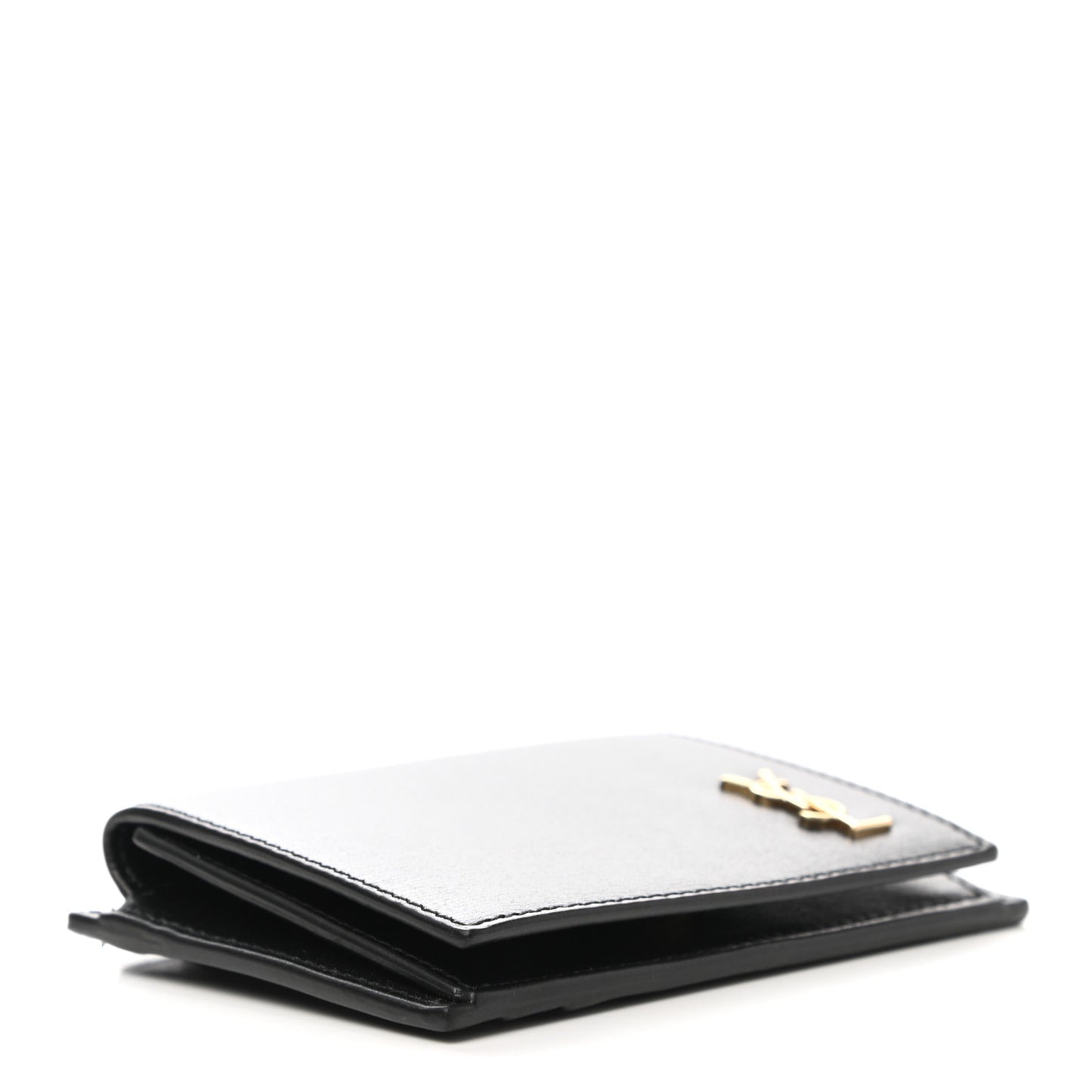 Smooth Calfskin Monogram Coin Pouch Black