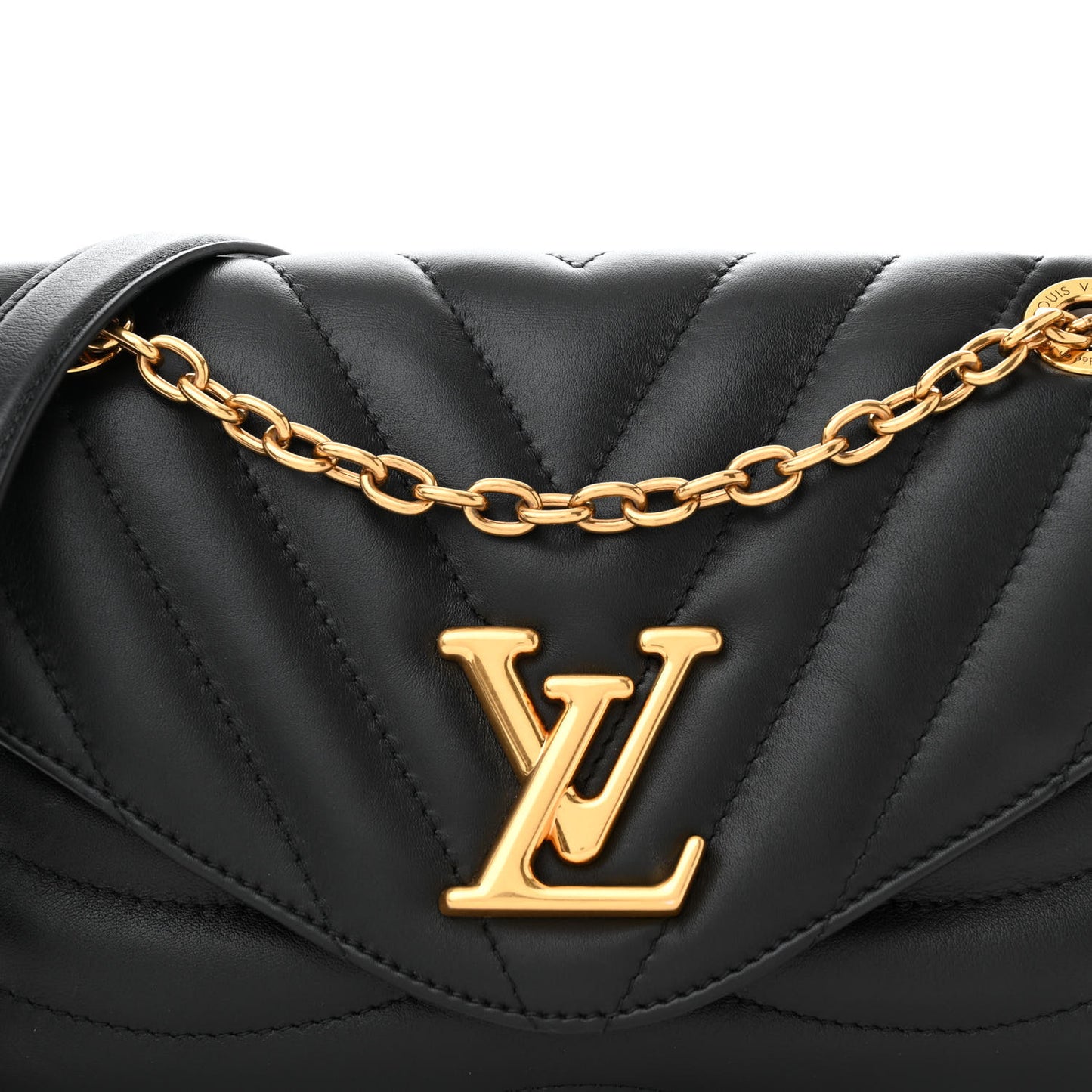 Calfskin LV New Wave Chain Bag Black