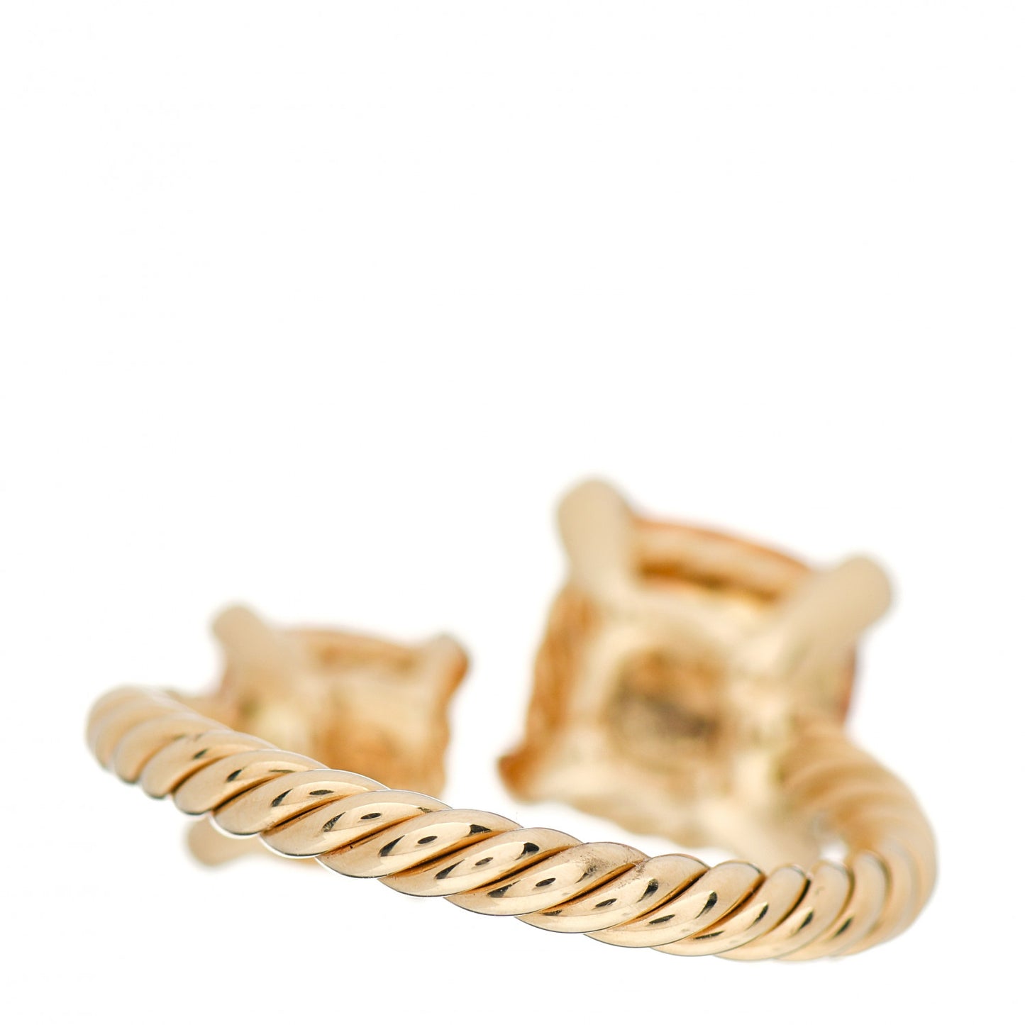 18K Yellow Gold Diamond Citrine Chatelaine Bypass Ring 54 6.75