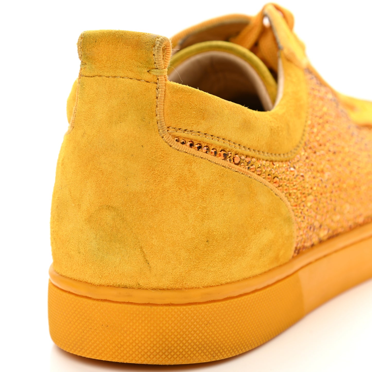 Calfskin Veau Velours Strass Louis Junior Flat Sneakers 41 Topaz