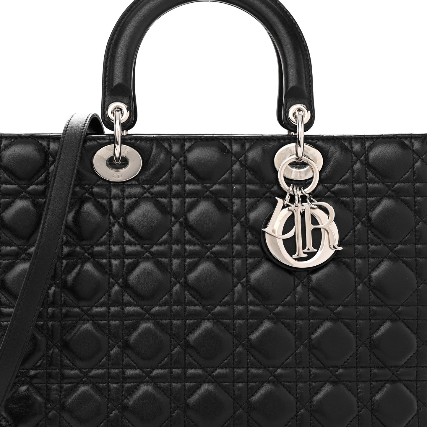 Lambskin Cannage Large Lady Dior Black
