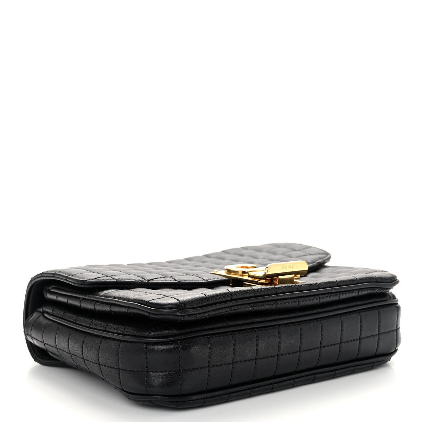 Calfskin Quilted Small C Bag Black