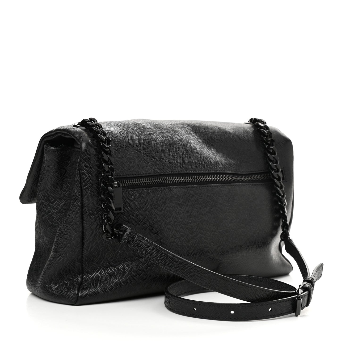 Grain De Poudre Medium West Hollywood Monogram Fold-Over Black