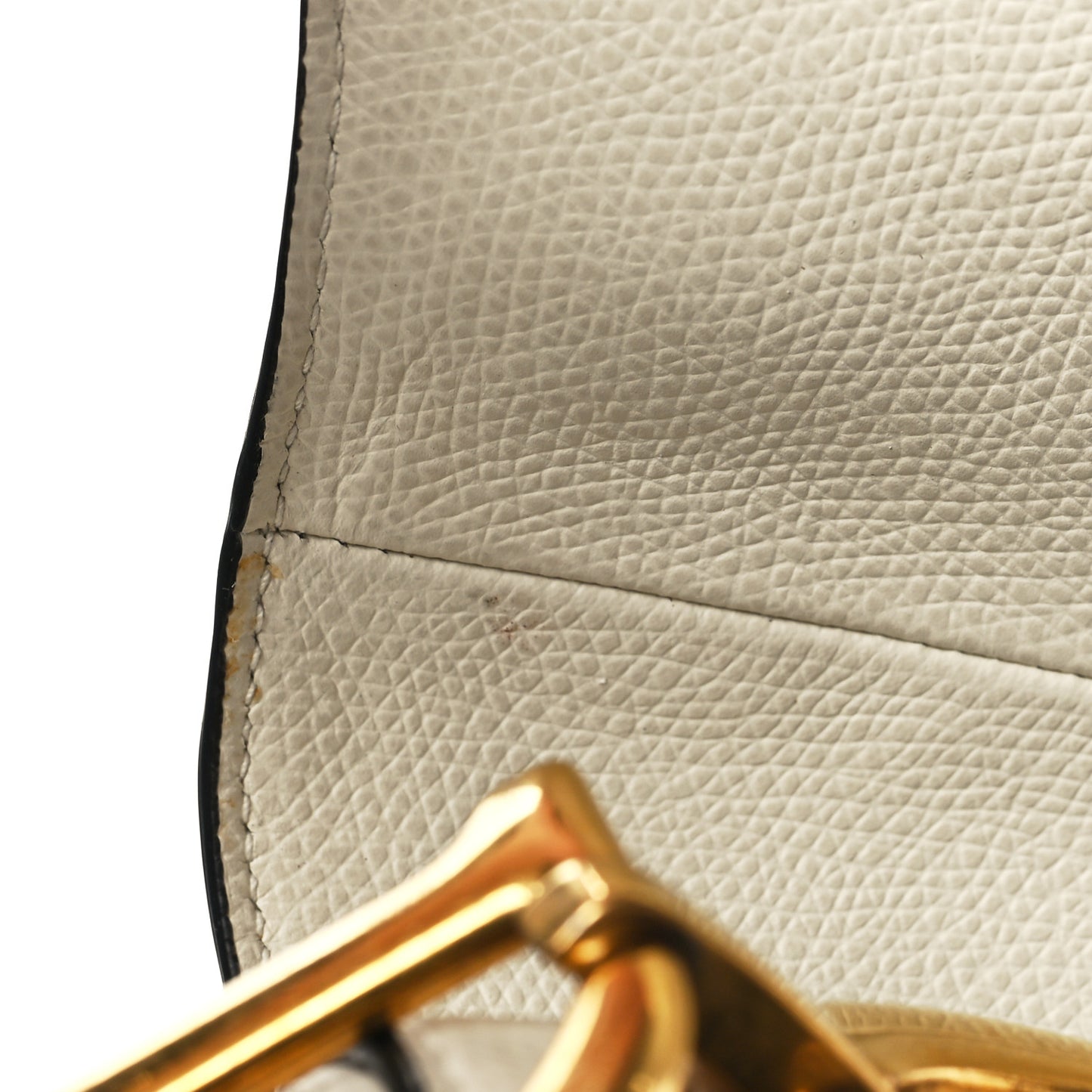 Grained Calfskin Saddle Bag White