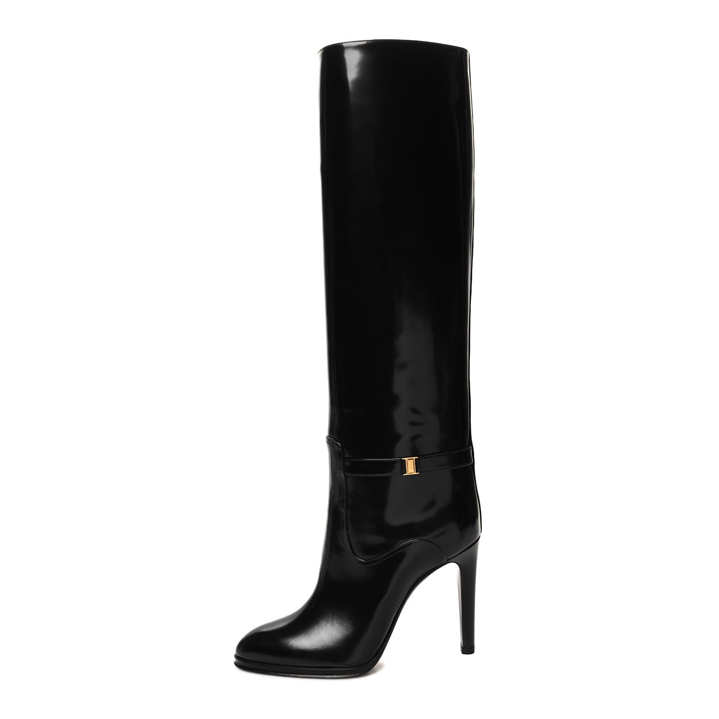 Patent Calfskin Diane 100 Boots 39 Black