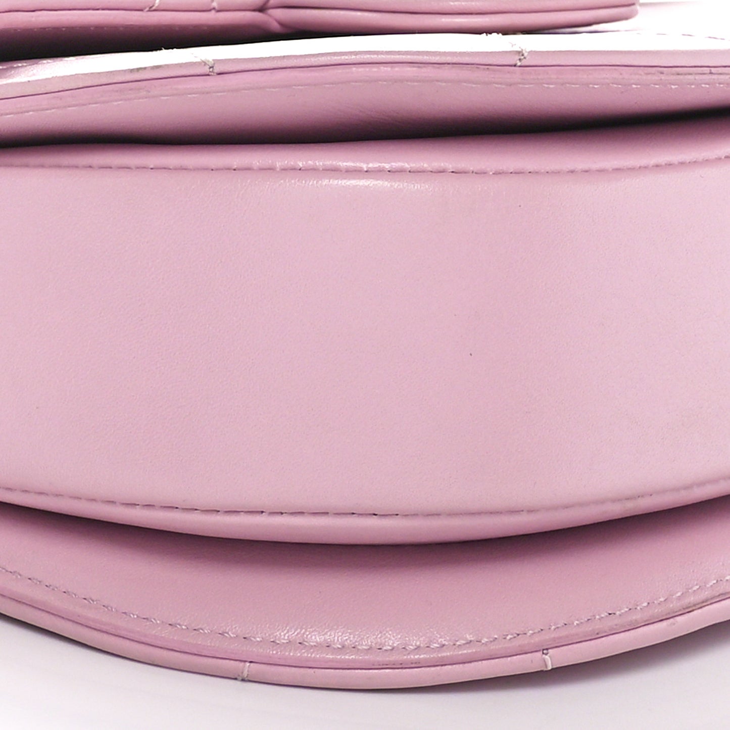Calfskin Quilted Moon Messenger Light Pink