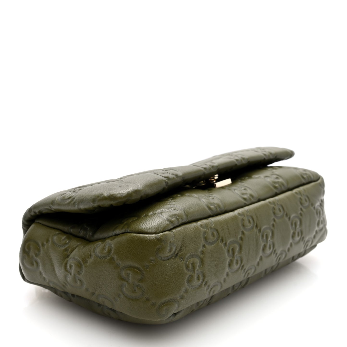 Lambskin Embossed Mini GG Milano Top Handle Shoulder Bag Green