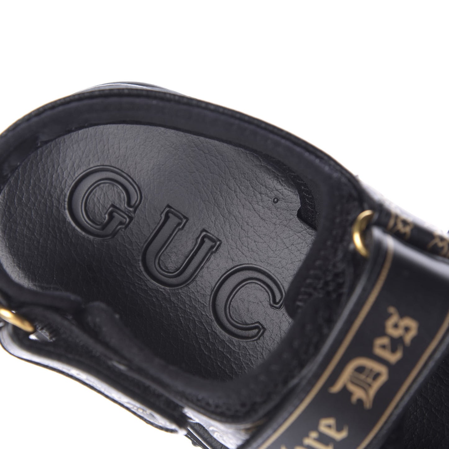 Nappa Mesh Chambre des Squelettes Mens Aguru Sandals 9 Black Gold