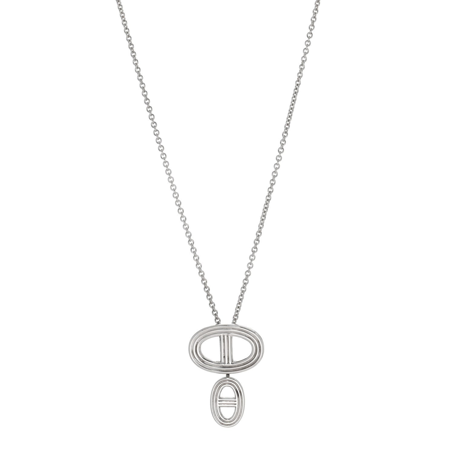 Hermes Sterling Silver Chaine D'Ancre 24 Necklace 1856285