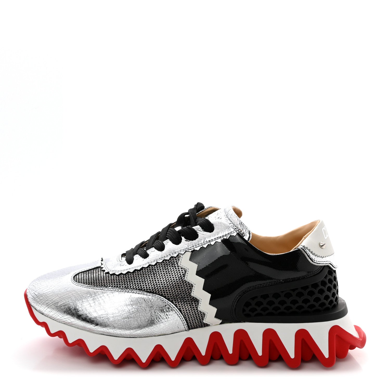Christian Louboutin Cracked Nappa Calfskin Mens Loubishark Sneakers 44 Multicolor 1 of 7