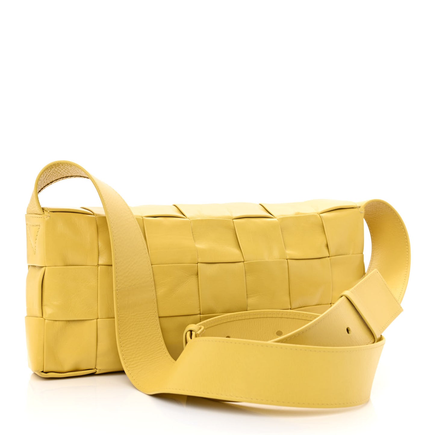 Paper Calfskin Intrecciato Stretch Cassette Buttercup