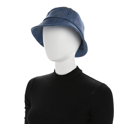 Denim Mood Cloche Bucket Hat L Blue