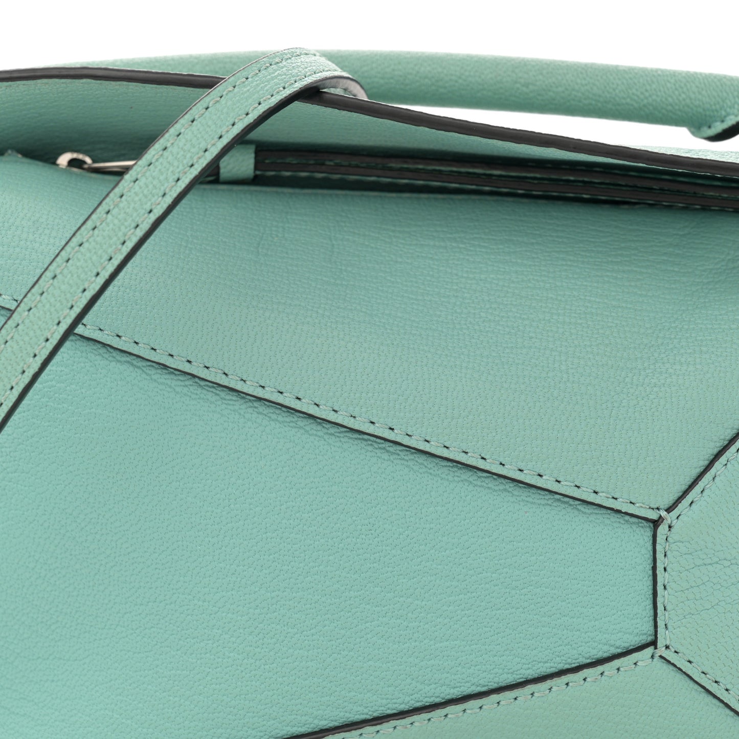 Goatskin Mini Puzzle Edge Bag Fresh Mint