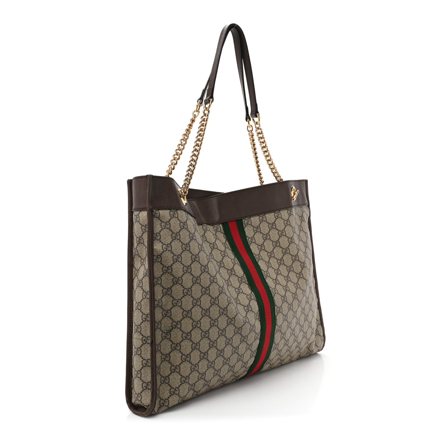 GG Supreme Monogram Large Rajah Chain Tote Beige New Acero