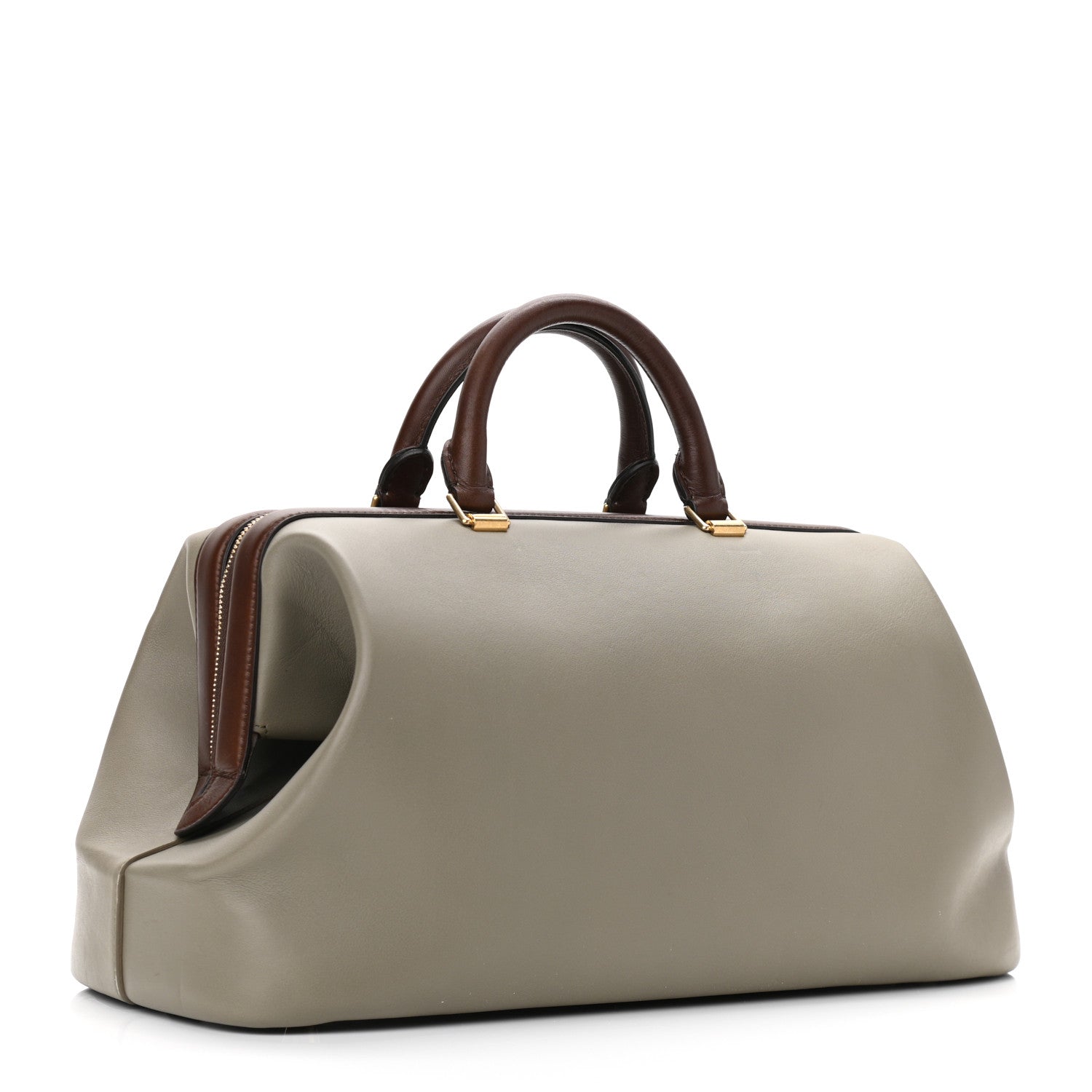 Celine Satin Calfskin Long Frame Doctor Bag Taupe 1059088
