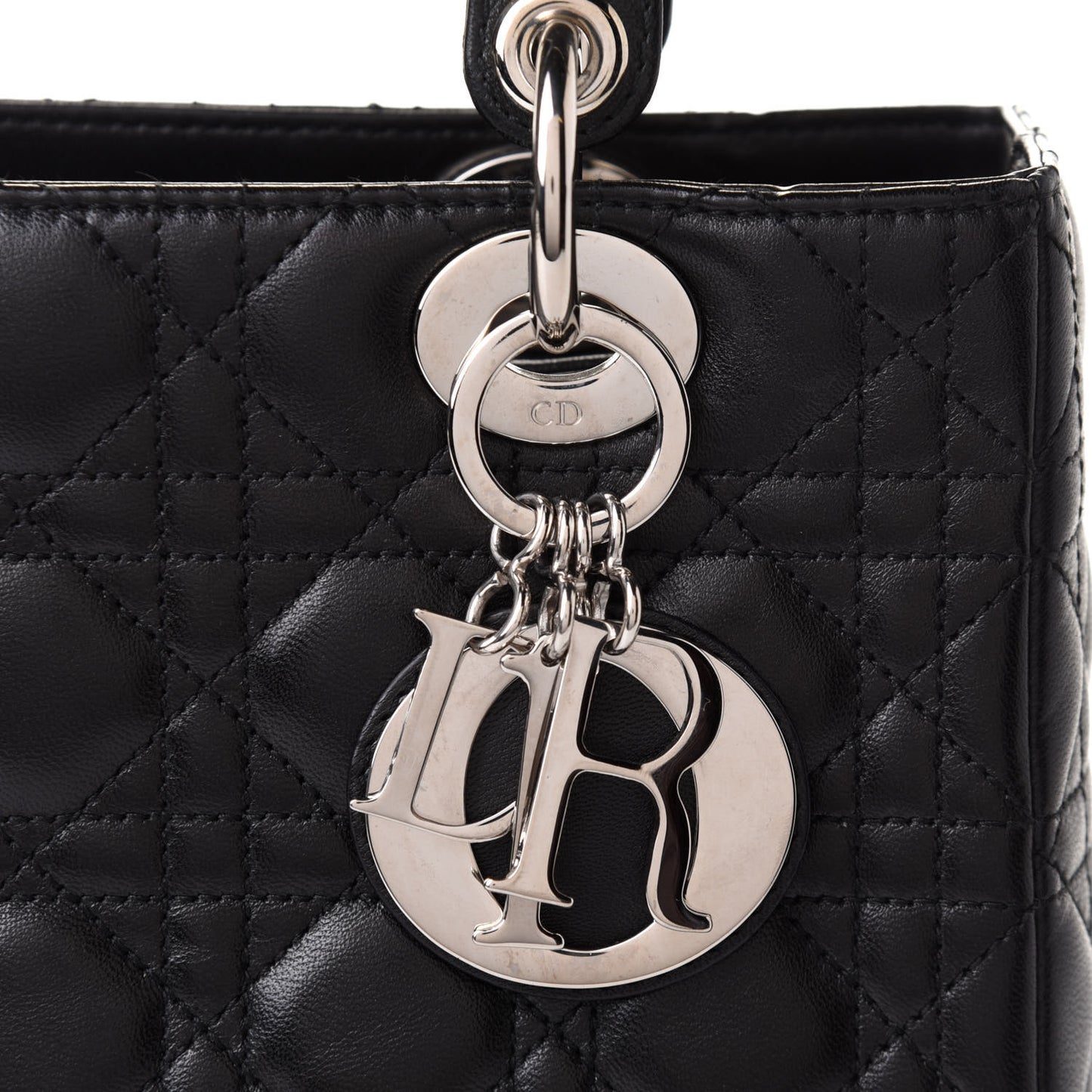 Lambskin Cannage Medium Lady Dior Black
