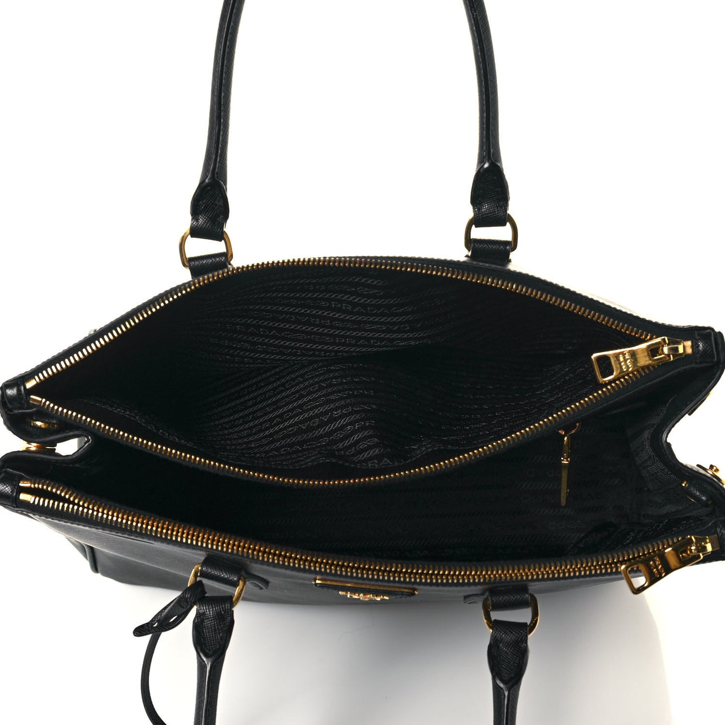 Saffiano Large Galleria Double Zip Tote Black