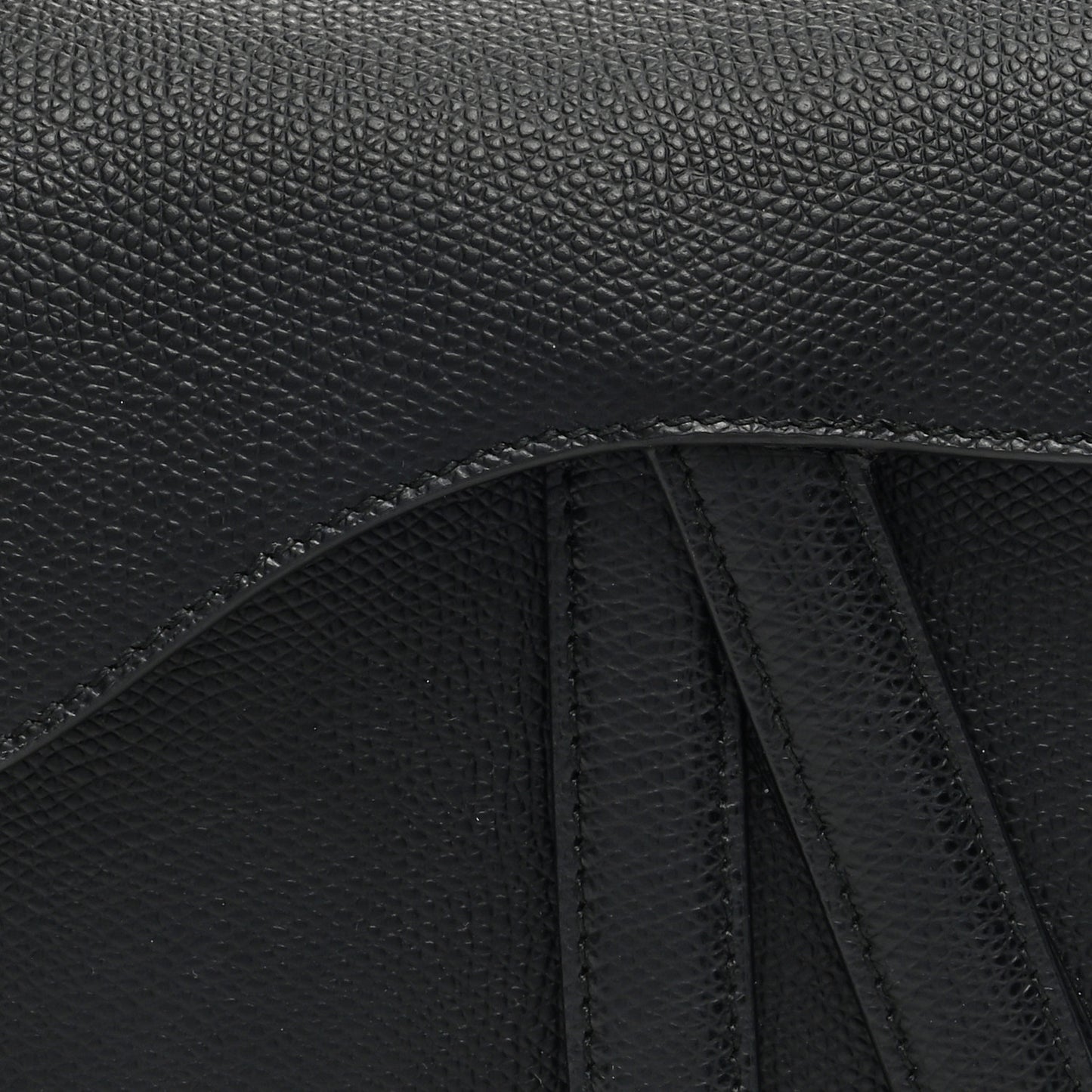 Grained Calfskin Mini Saddle Bag Black
